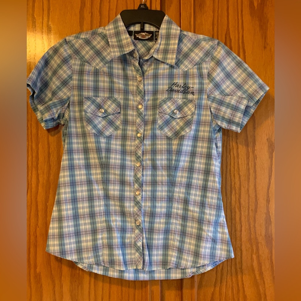 Women’s Harley Davidson Snap up Collared Shirt size small